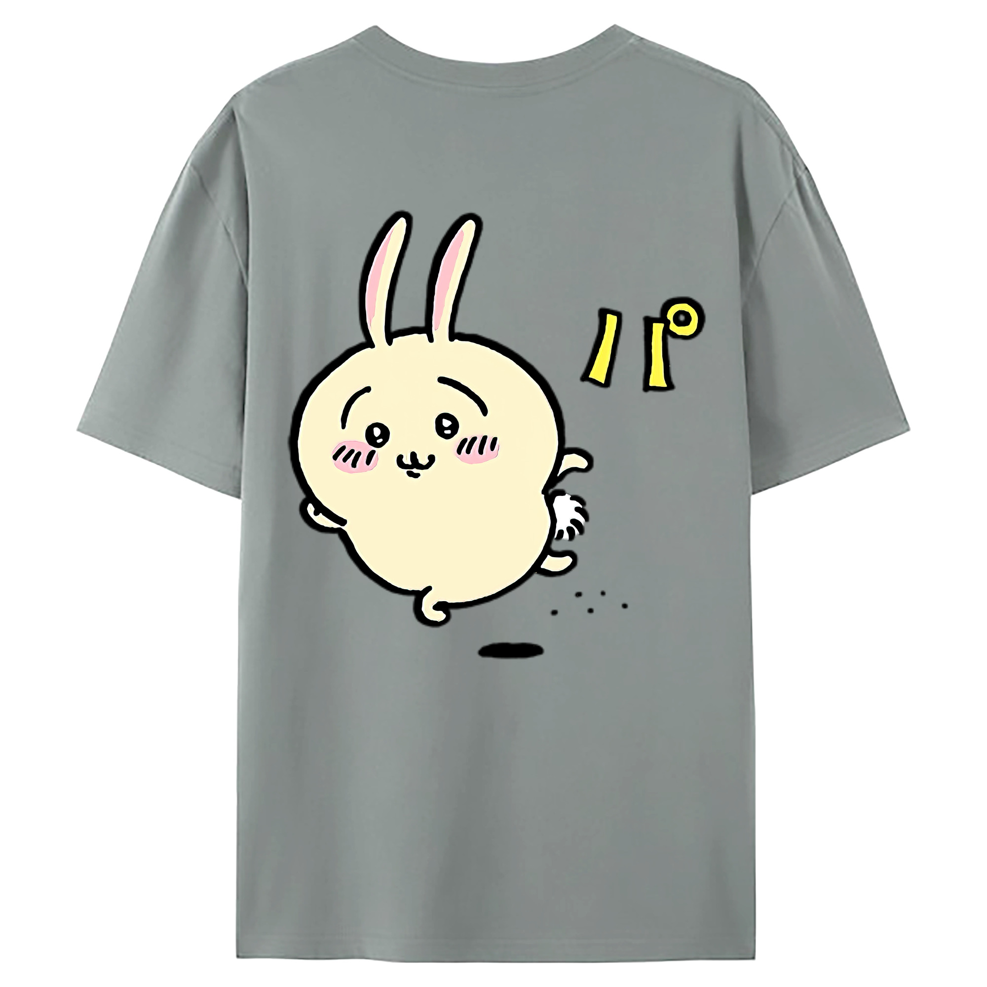 （画像用） ちいかわ うさぎ Chii-kawa usagi 綿100％ メンズ半袖Tシャツ（バックプリント） 通気性